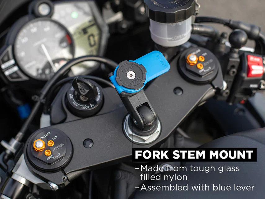 thumbnail interactive-video image 1 of Quad Lock Motorcycle Fork Stem Mount Pro – Aluminum Handlebar Mount 1 of 5