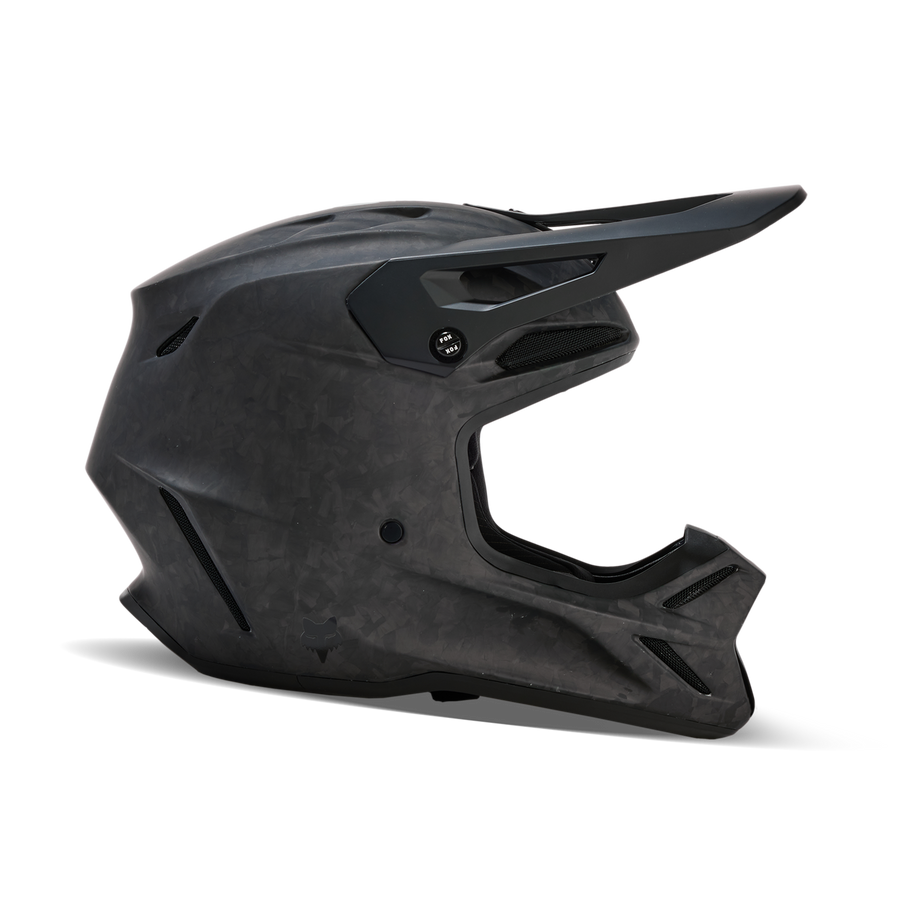Fox V3 Carbon Solid Helmet - Black