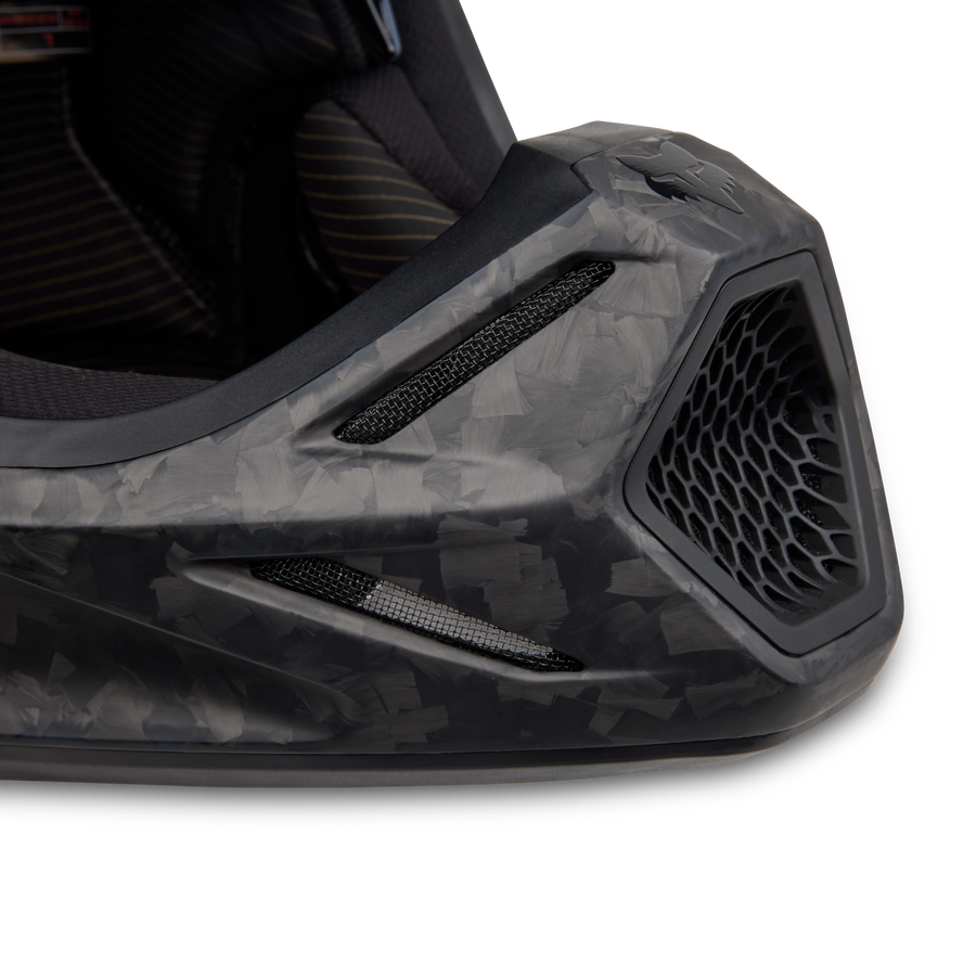 Fox V3 Carbon Solid Helmet - Black