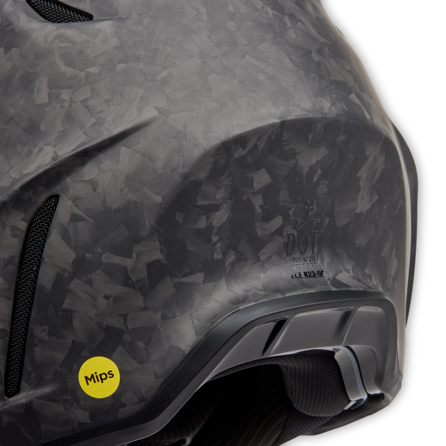 Fox V3 Carbon Solid Helmet - Black