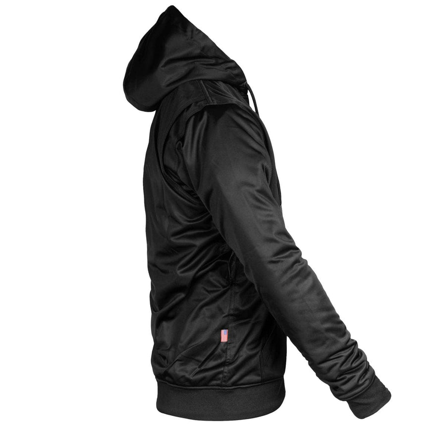 Black Solid Ultra Protective Hoodie with Pads