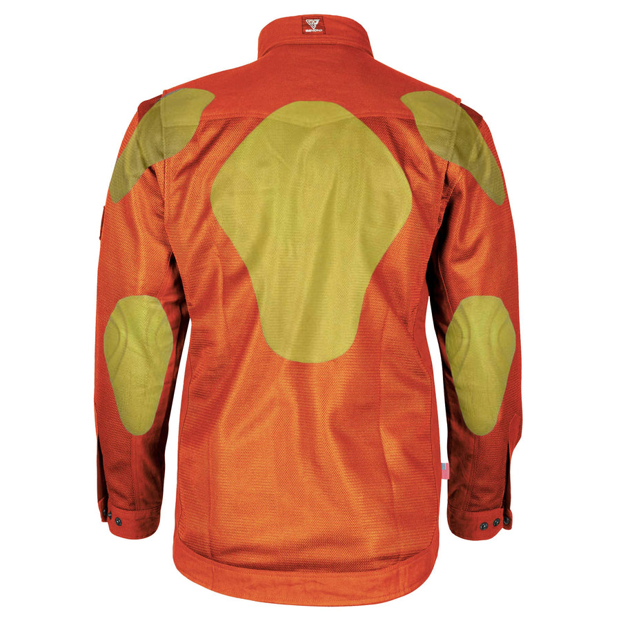 Protective Summer Mesh Shirt - Orange Solid with Pads