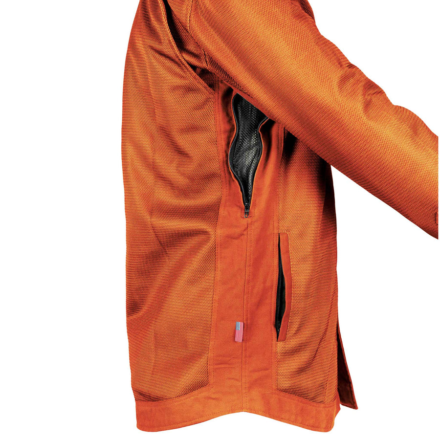 Protective Summer Mesh Shirt - Orange Solid with Pads