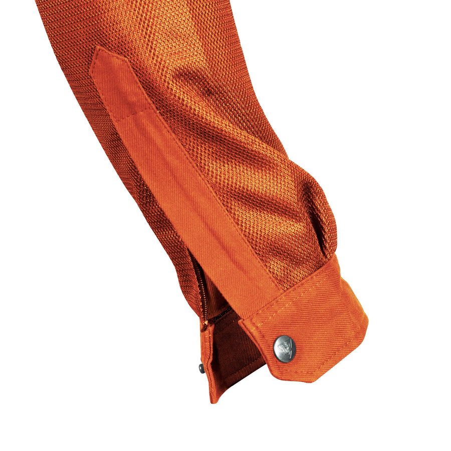 Protective Summer Mesh Shirt - Orange Solid with Pads