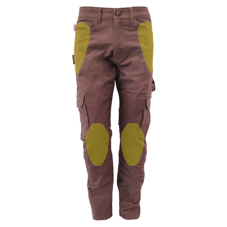 Straight Leg Cargo Pants - Light Cacao with Pads