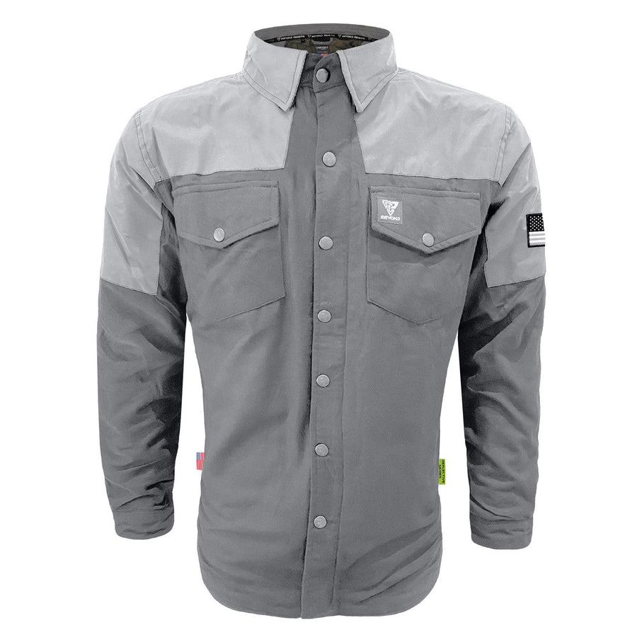 Flannel Reflective Shirt "Twilight Titanium" - Gray with Pads
