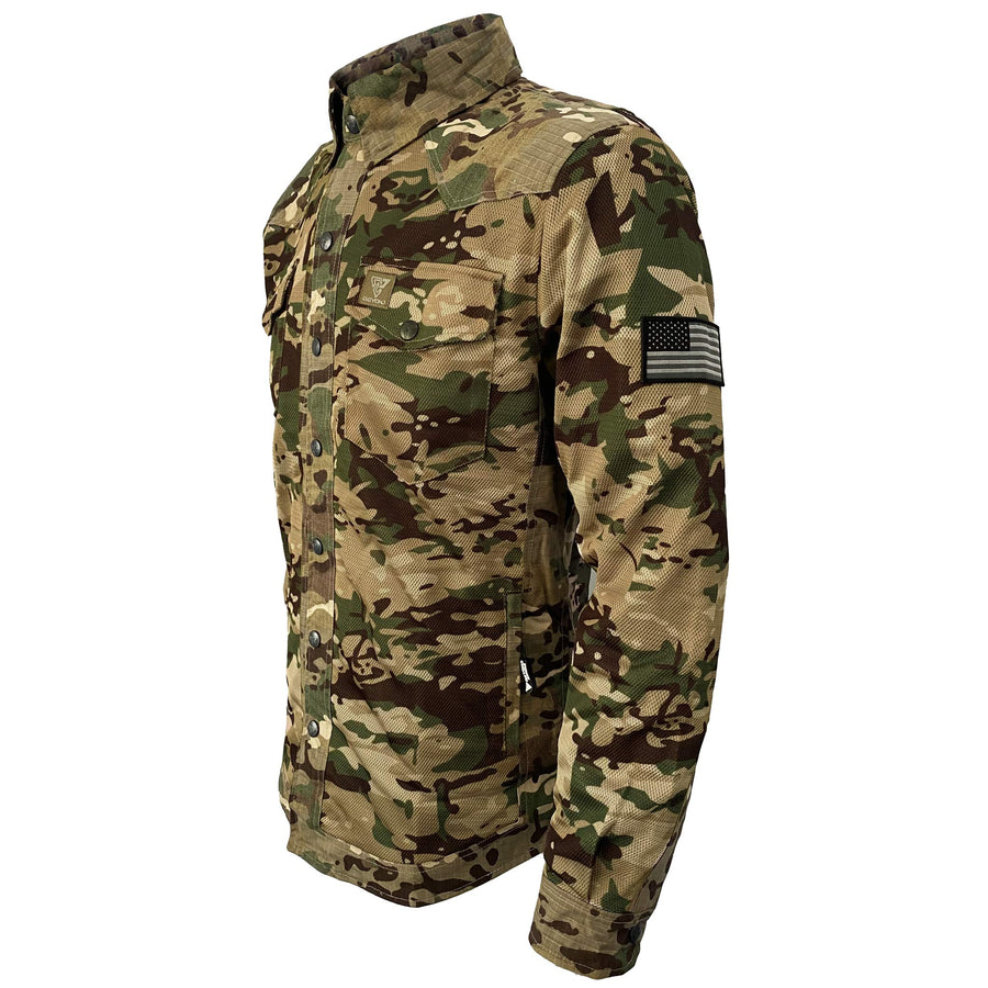 Summer Mesh Protective Camouflage Shirt "Delta Four" - Light Color with Pads