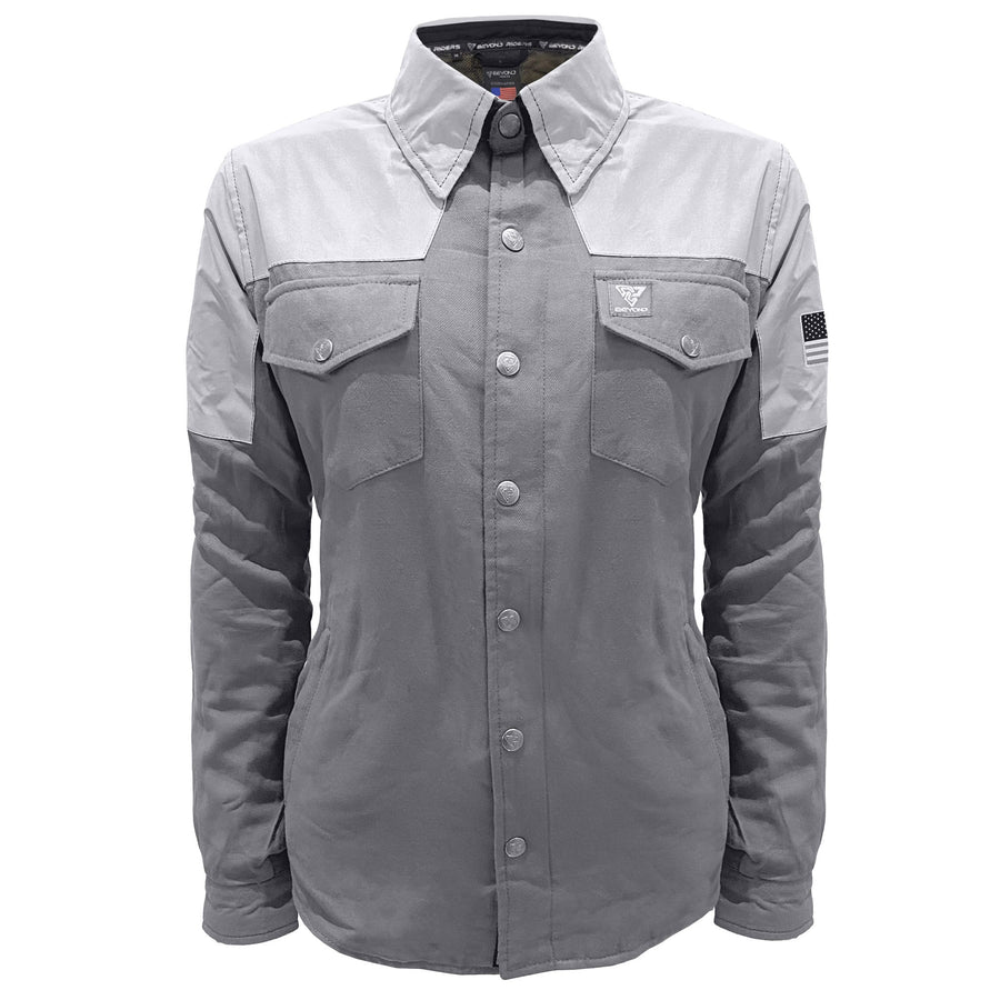 Flannel Reflective Shirt "Twilight Titanium" for Women - Grey with Pads